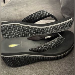 Black platform Volatile sandals- Island Style